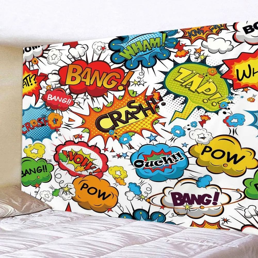 Tapeçaria para pendurar na parede Pop Art Comic Style Speech Bubble 150x130cm