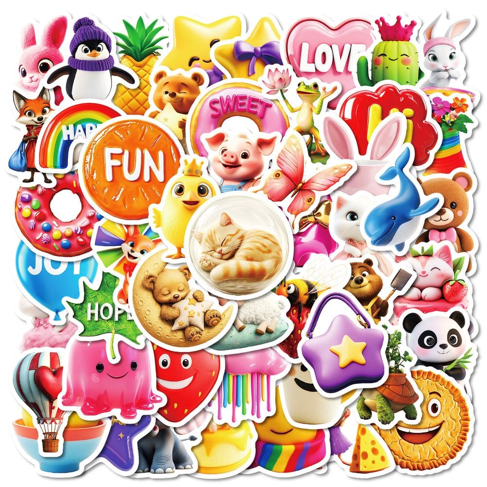 Pacote de adesivos Cute Sweet Dessert, 50 unidades de comida de desenho animado kawaii