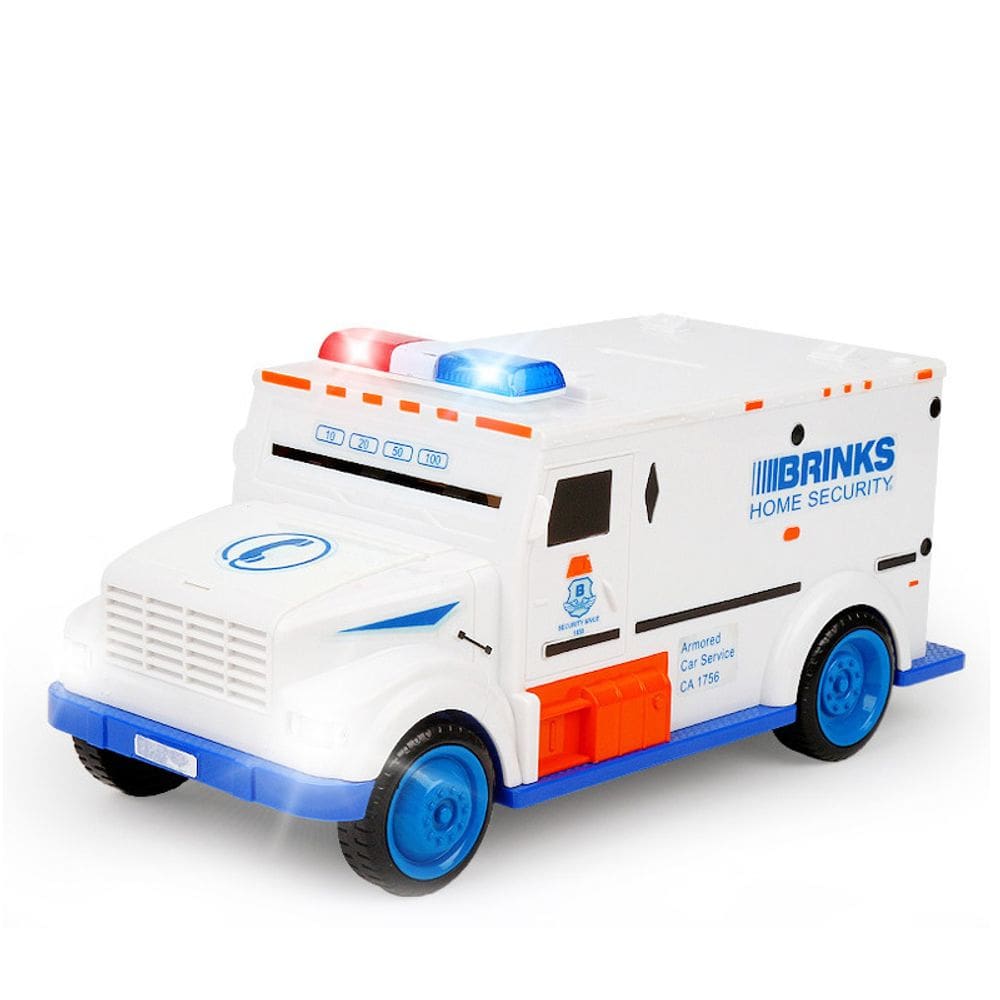 Armored Van Coin Bank Home Piggy Bank para crianças, segurança em PVC