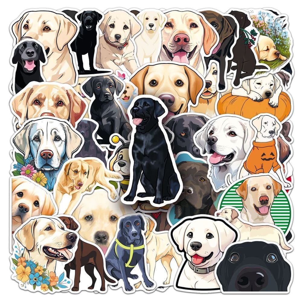 Pacote de adesivos Labrador Retriever, 50 unidades de vinil impermeável