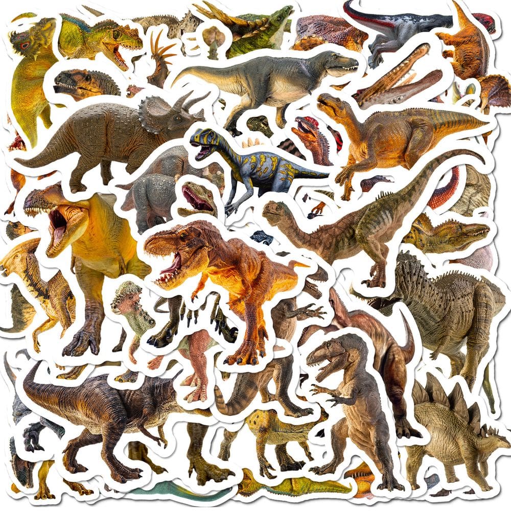 Adesivos Dinosaur Nugget, 50 unidades, fofos, desenhos animados, dinossauros, impermeáveis