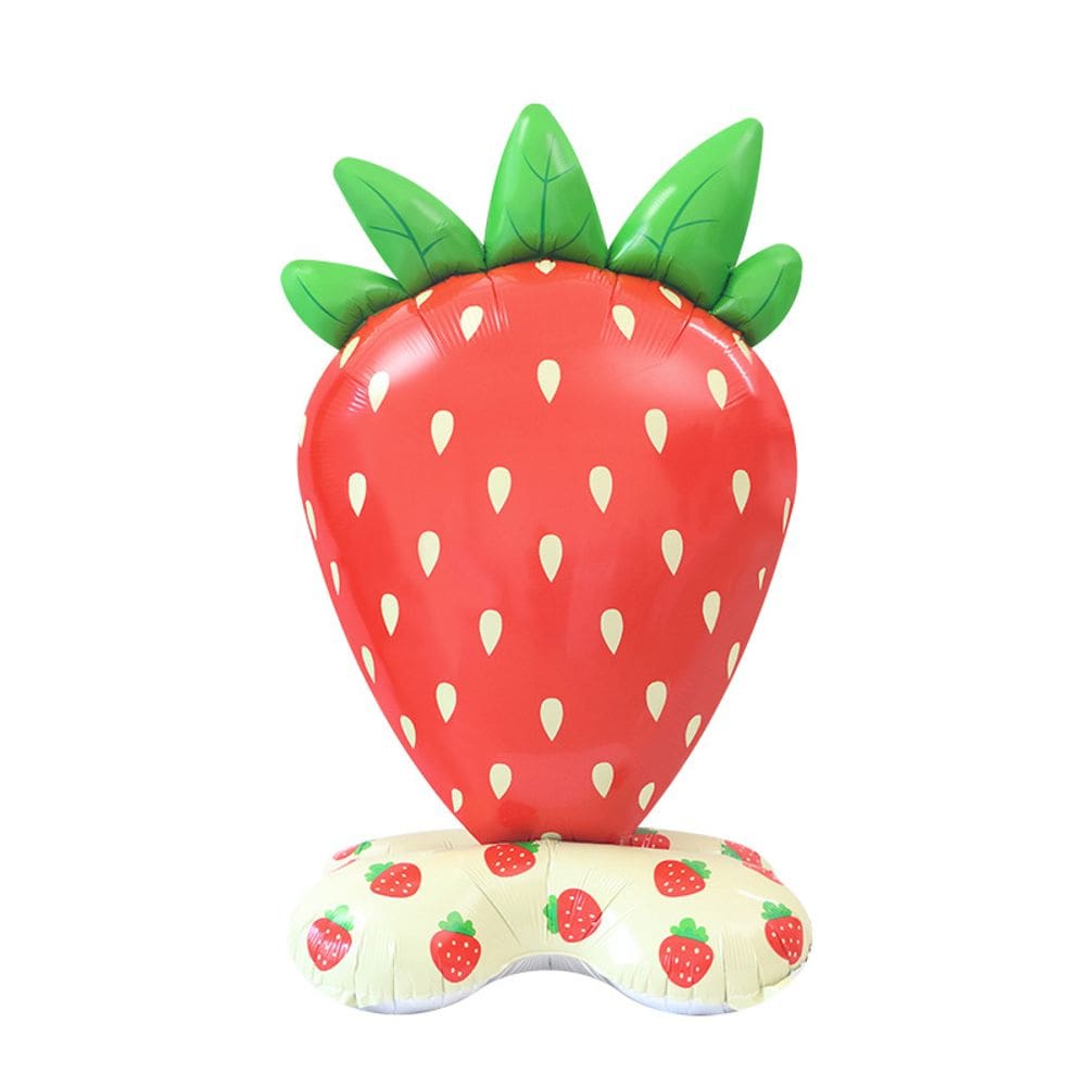 Balão de alumínio gigante em forma de morango 98x154cm para festa