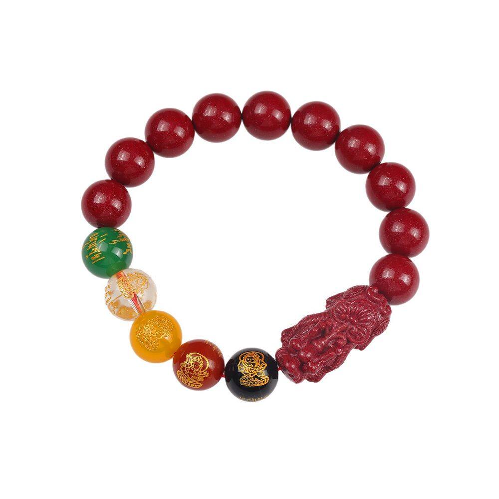 Pulseira Cinnabar com Pixius e Five-Luck Beads 8mm
