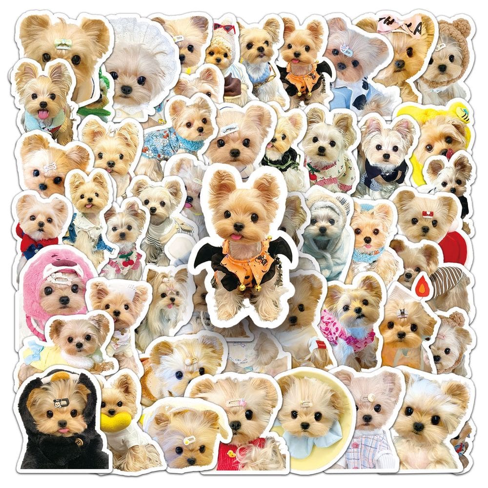 Pacote de adesivos Yorkshire Terrier Dog, 50 unidades de vinil impermeável