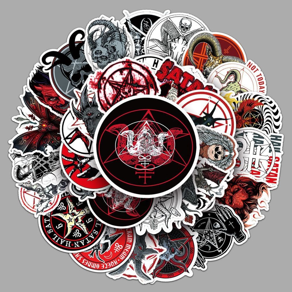 Pacote de adesivos Gothic Devil, 50 unidades de vinil impermeável de 5 a 8 cm