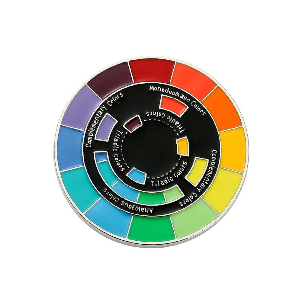 Broche Pin Color Wheel Rainbow Round Alloy Lapel Badg