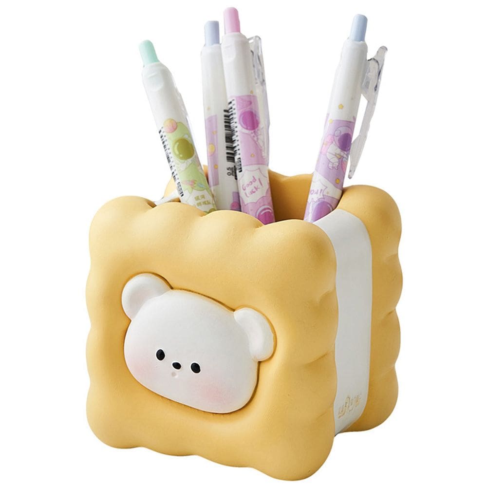 Porta-canetas Porta-lápis de resina em forma de biscoito de desenho animado
