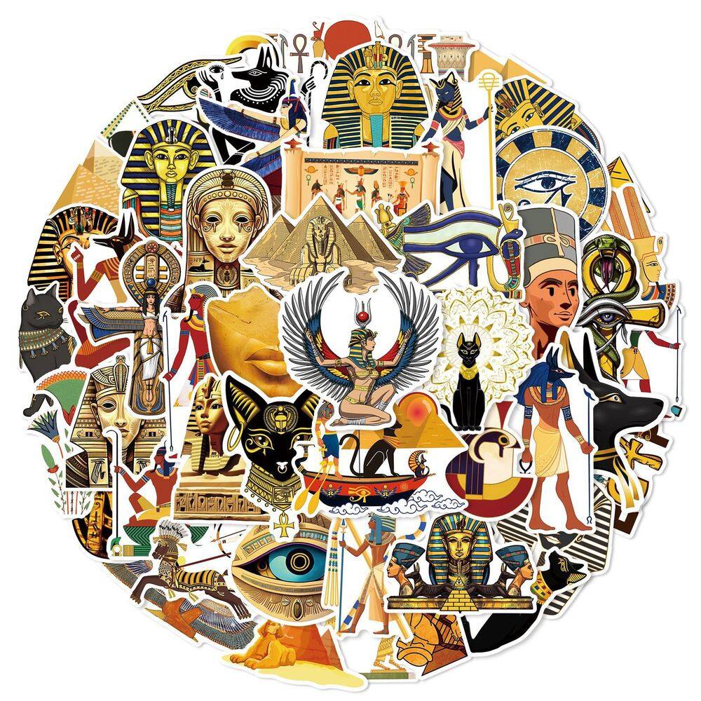 Adesivos Decalques de vinil impermeáveis da cultura do Egito Antigo x50