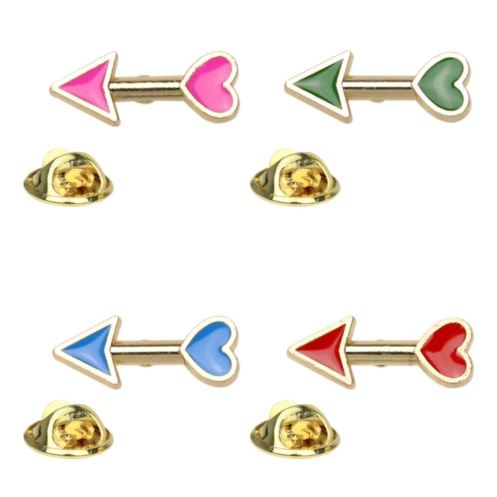 Conjunto de broches Ena Colorful Heart Arrow para mulheres e homens