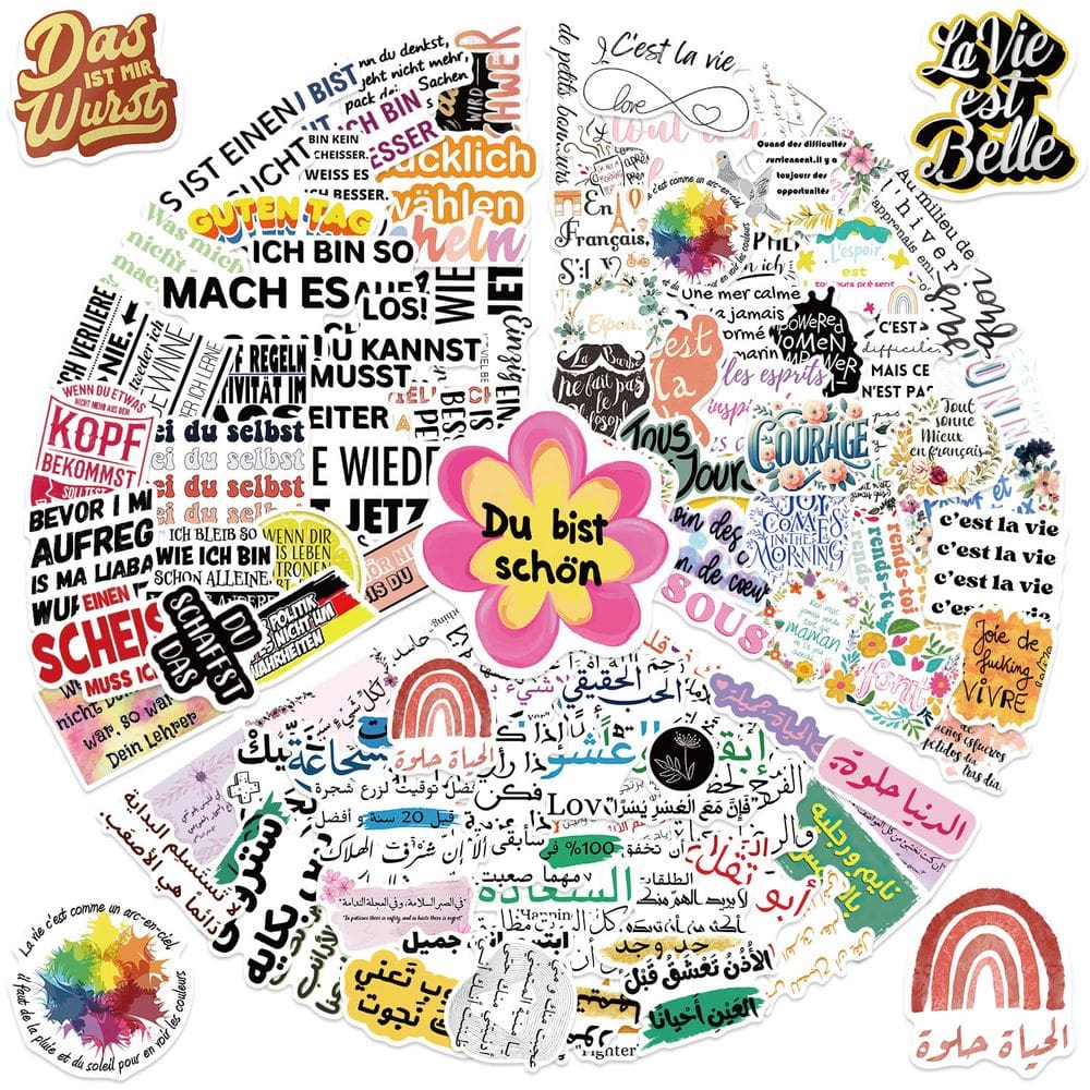 Adesivos com citação em árabe, 50 unidades, inspiradores e motivacionais