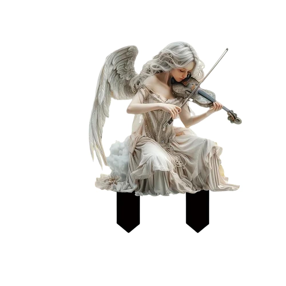 Decoração de jardim Tem Art Acrílico Fairy Violinist 23x20cm