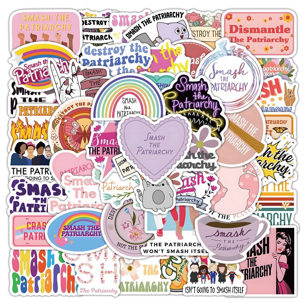 Pacote de adesivos feministas, 50 unidades, decalques empoderadores à prova d`água