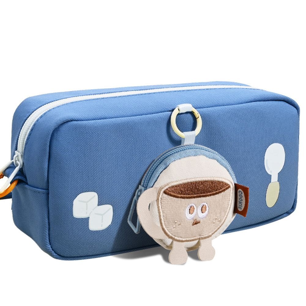 Estojo de lápis Cute Food Play de grande capacidade azul Oxford Stati