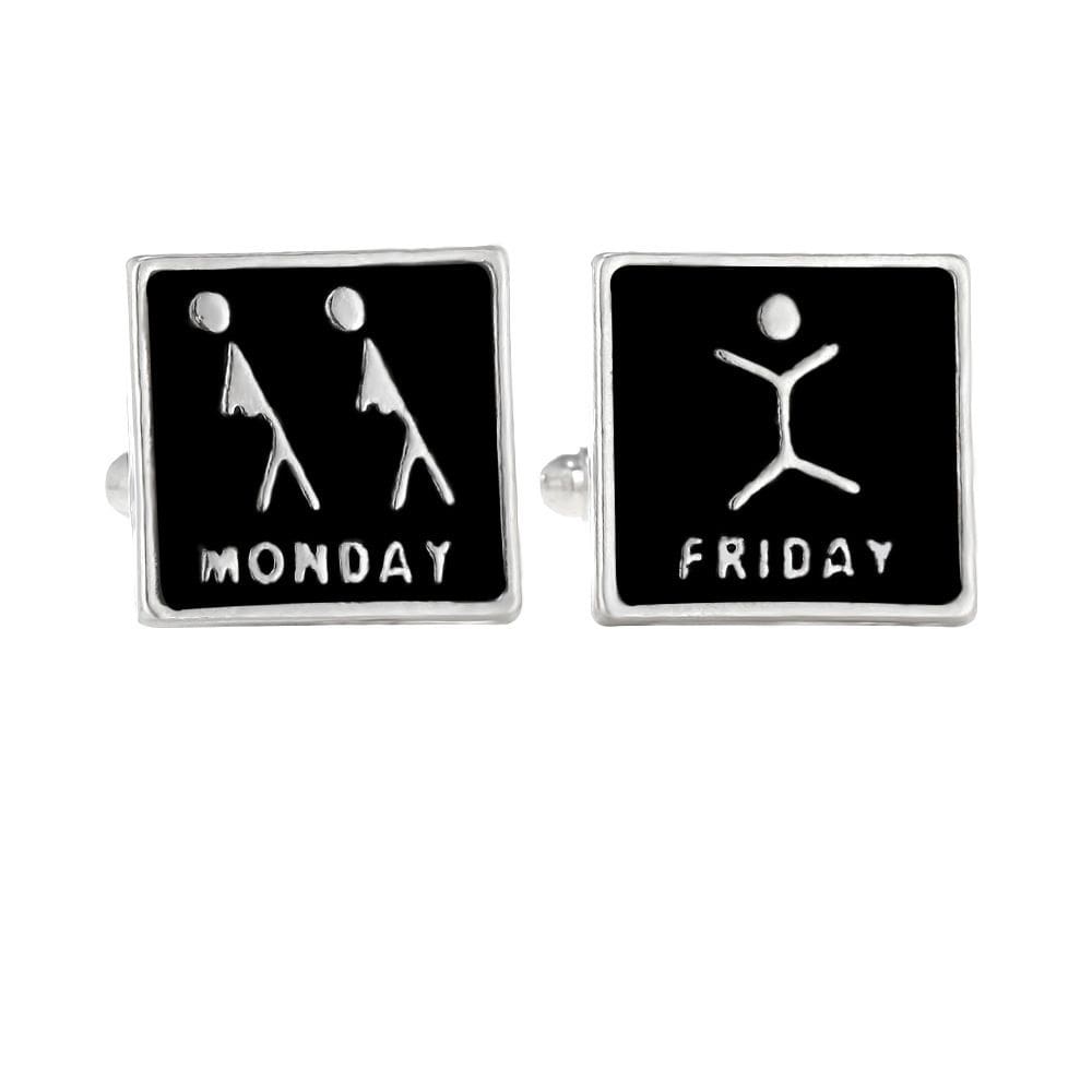 Boneco Cufflinks Creative Monday and Friday Stick para homens