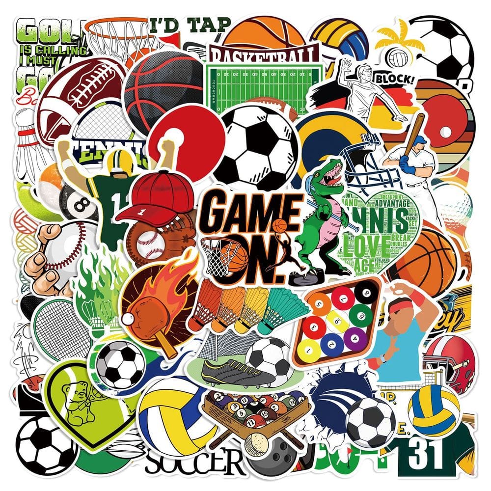 Conjunto de adesivos de vinil à prova d`água, decalques esportivos, 50 unidades para laptop