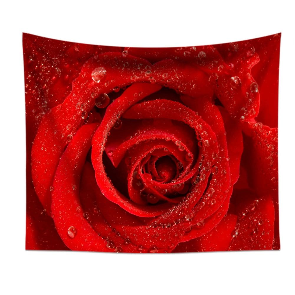 Tapeçaria pendurada na parede, rosa vermelha, flor romântica 150x130cm