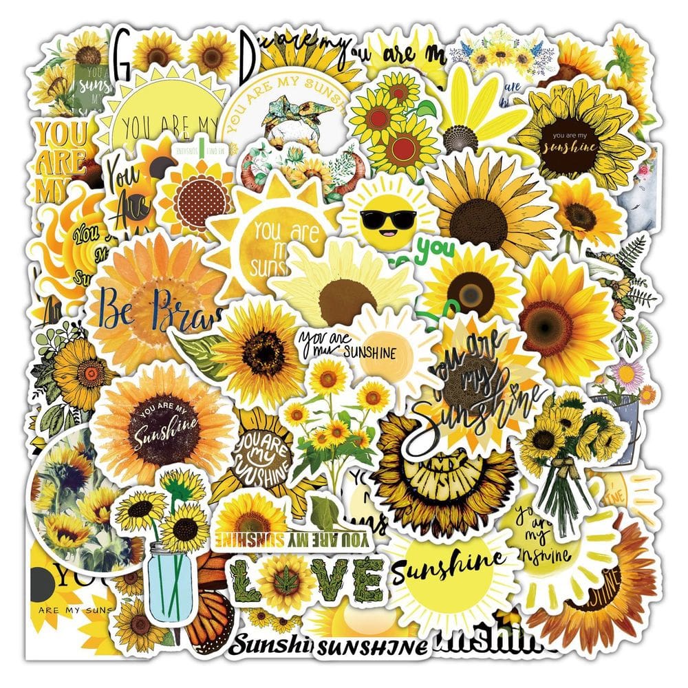Pacote de adesivos com tema de girassol “Você é meu sol”, 50 unidades