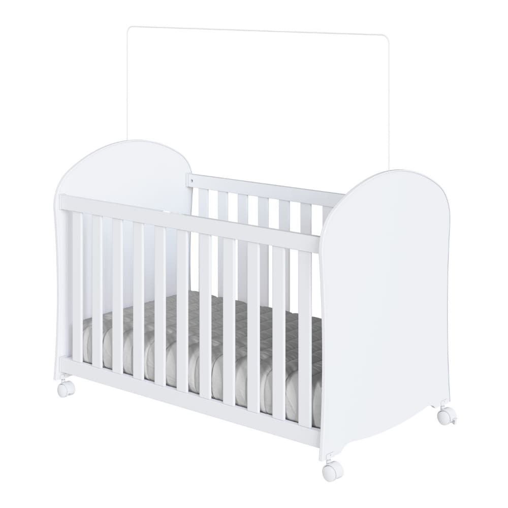 Berço Peroba Smim Americano Cor Branco com Rodízios Infantil
