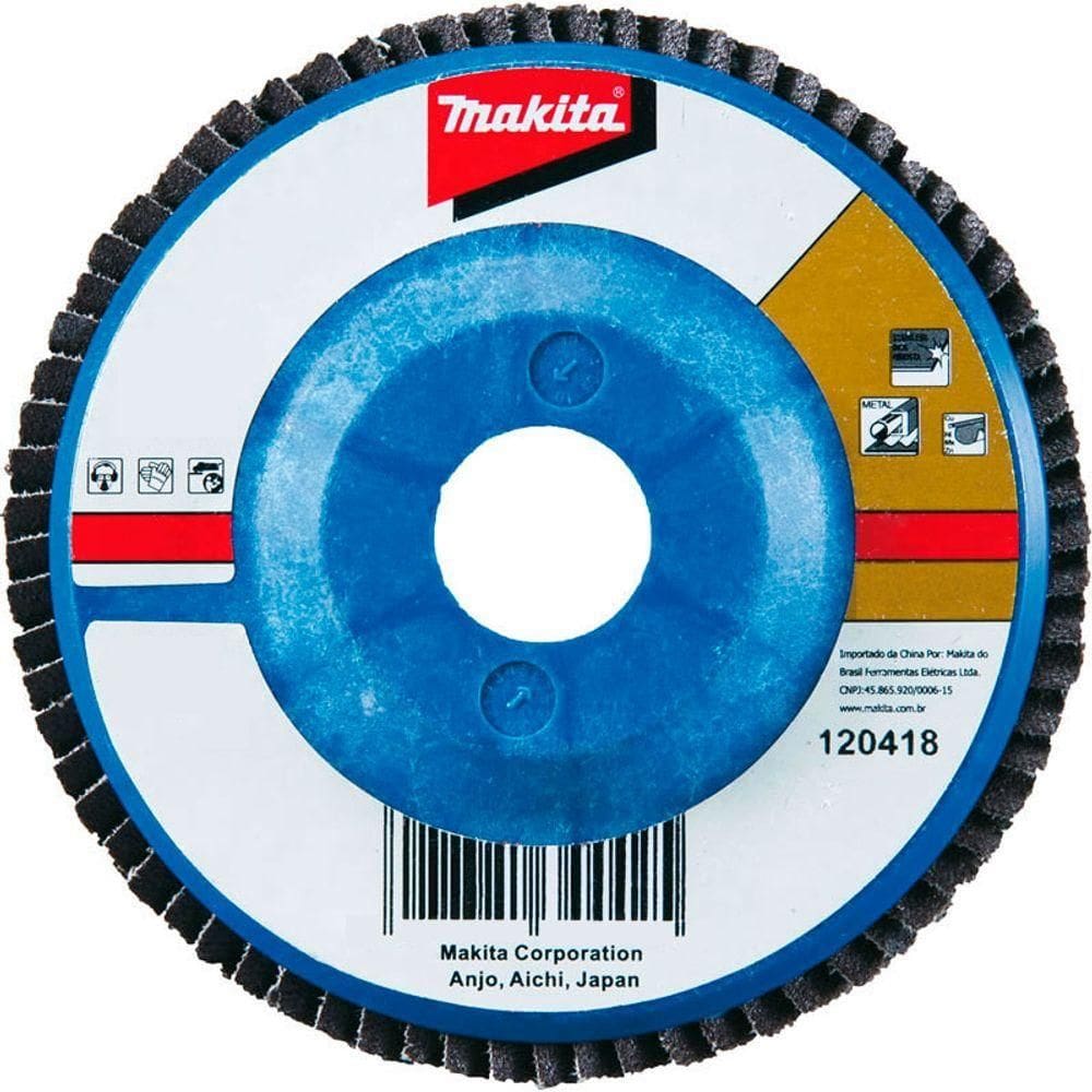 Disco De Lixa Flap 180x22mm Grão 80 Para Metais E Inox Makita D-36441