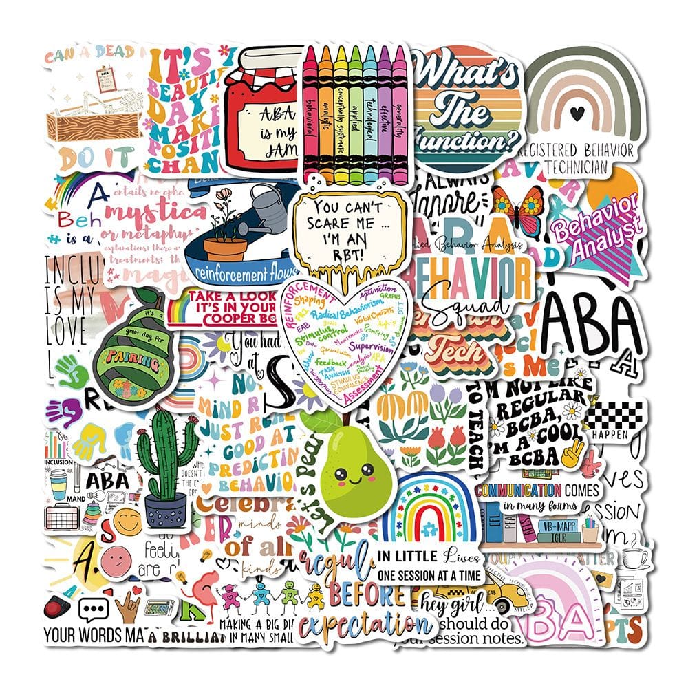 Pacote de adesivos ABA Applied Behavior Analysis, 50 unidades