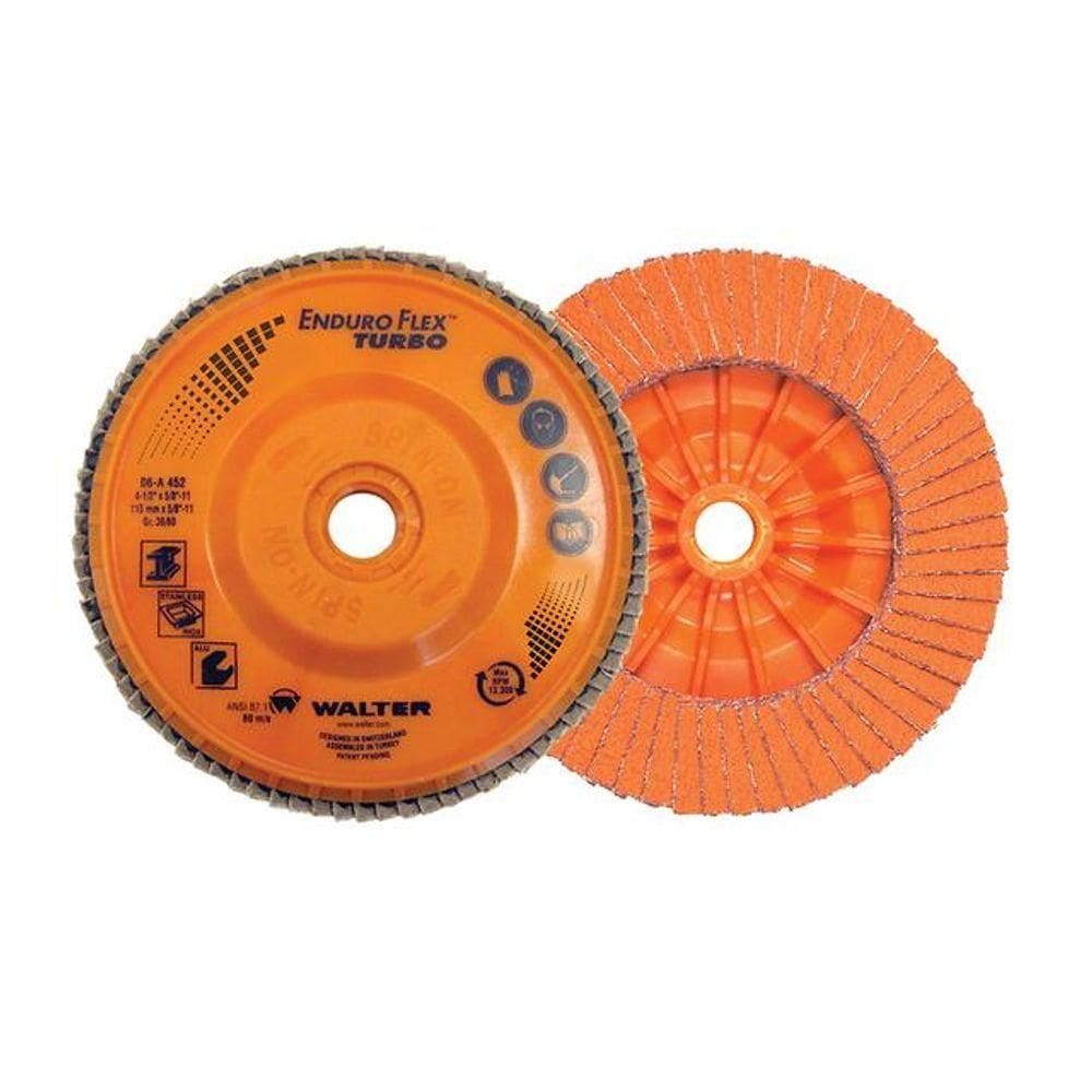 Disco De Lixa Flap 4.1-2 X 5-8 Enduro Turbo Walter 06a452 Grão 36-60 Kit 10 Unidades