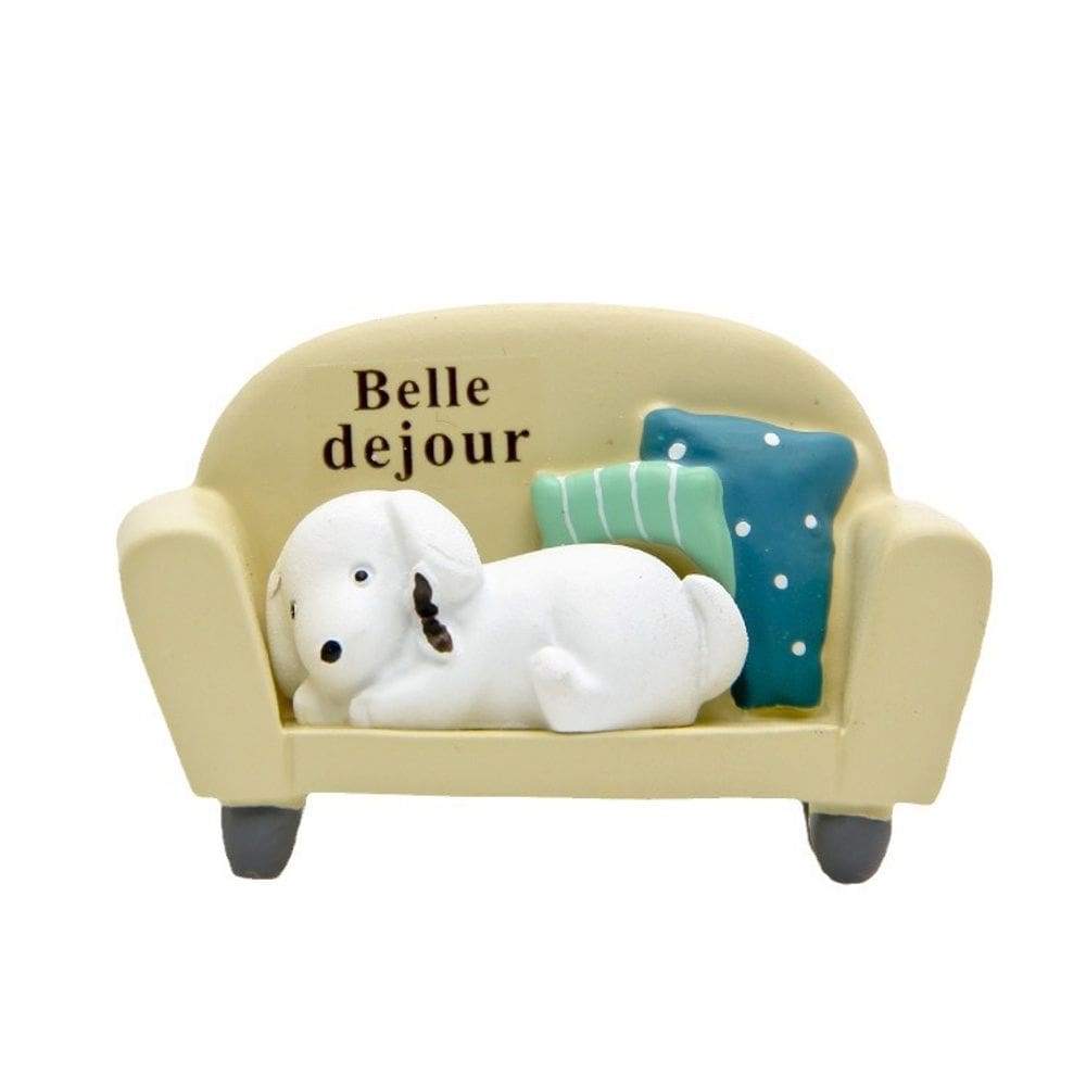 Estatueta de resina para cães, decoração de jardim, design de sofá adorável