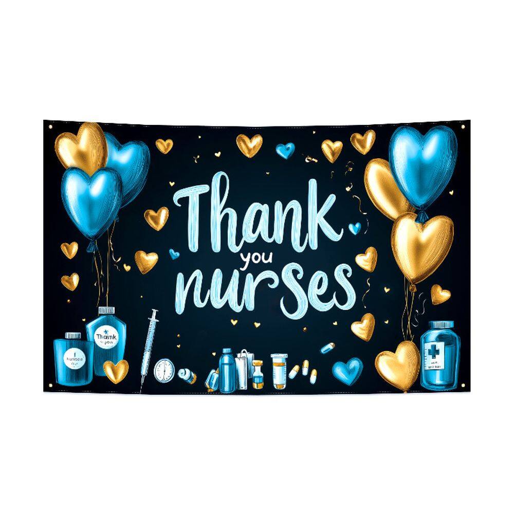 Fundo: festa de agradecimento à enfermeira, enfermeiras, 180x110cm