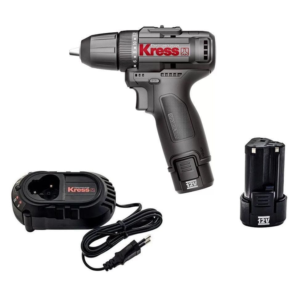 Parafusadeira-furadeira à Bateria 12v 10mm Kress Kua12.1 Brushless – Potente E Precisa