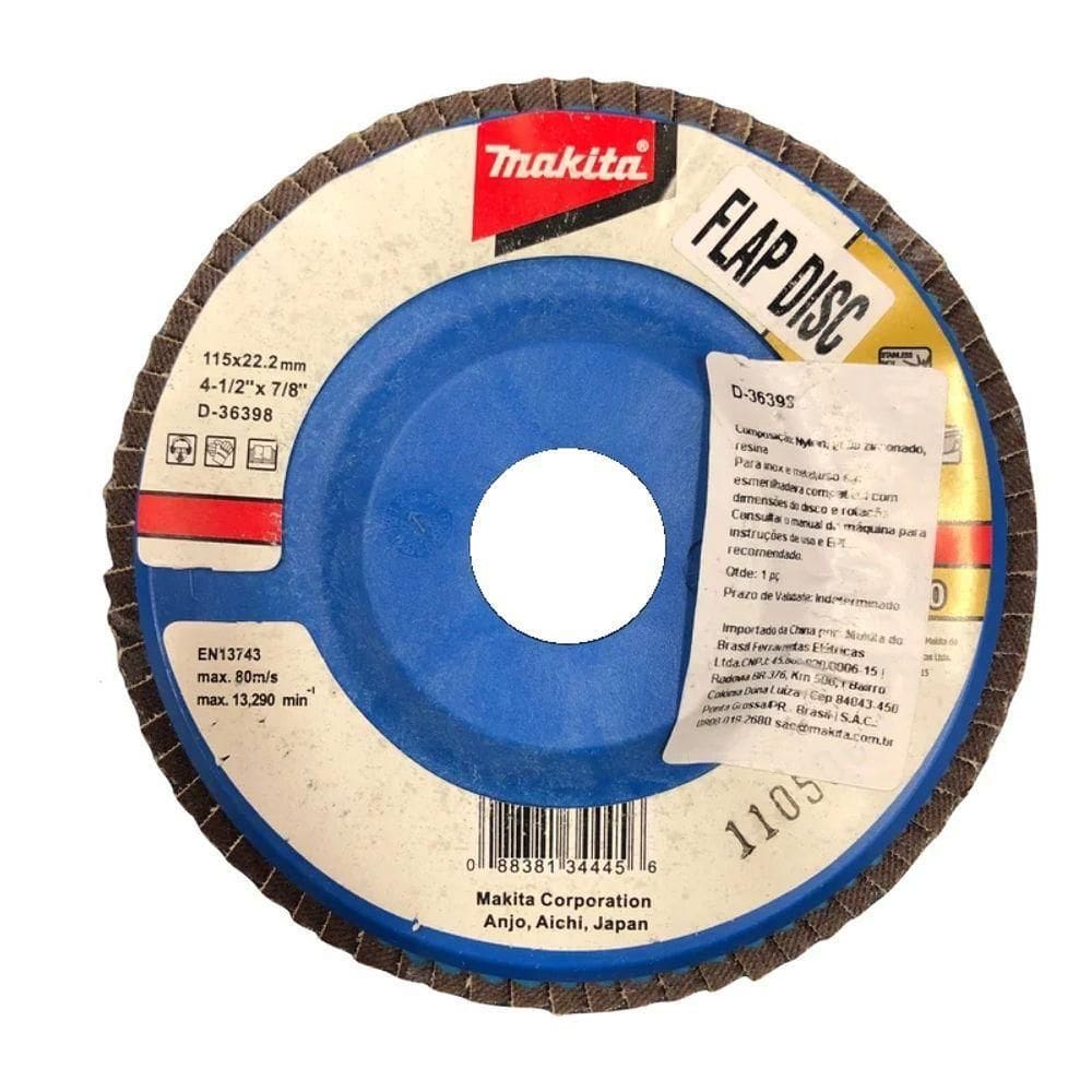 Disco De Lixa Flap 115x22mm Makita D-36398 Grão 80