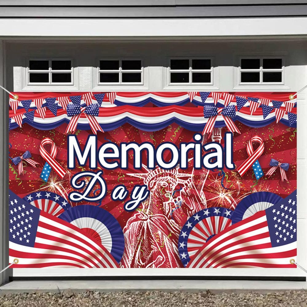 Tapeçaria para pendurar na parede Memorial Day, bandeira dos EUA, estátua da liberdade