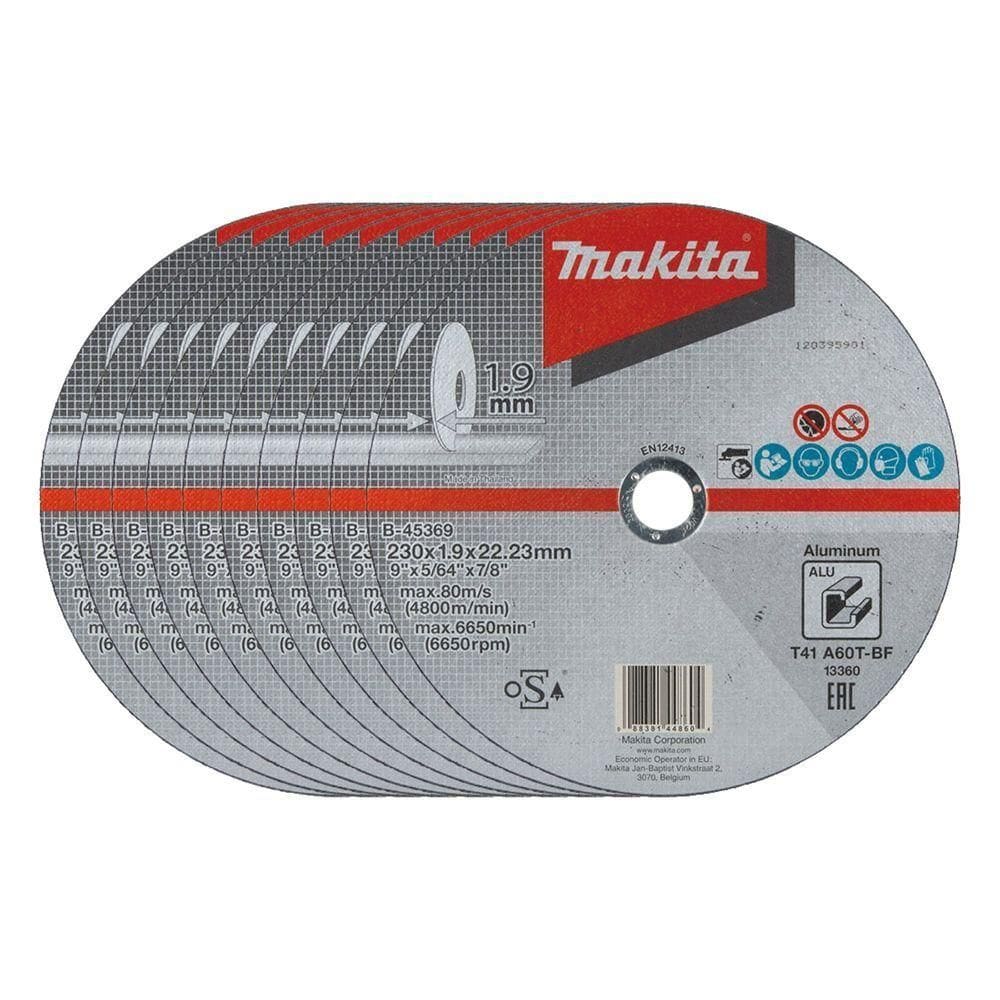 Disco De Corte Para Aluminio 230mm Makita B-45369 - 10 Unidades