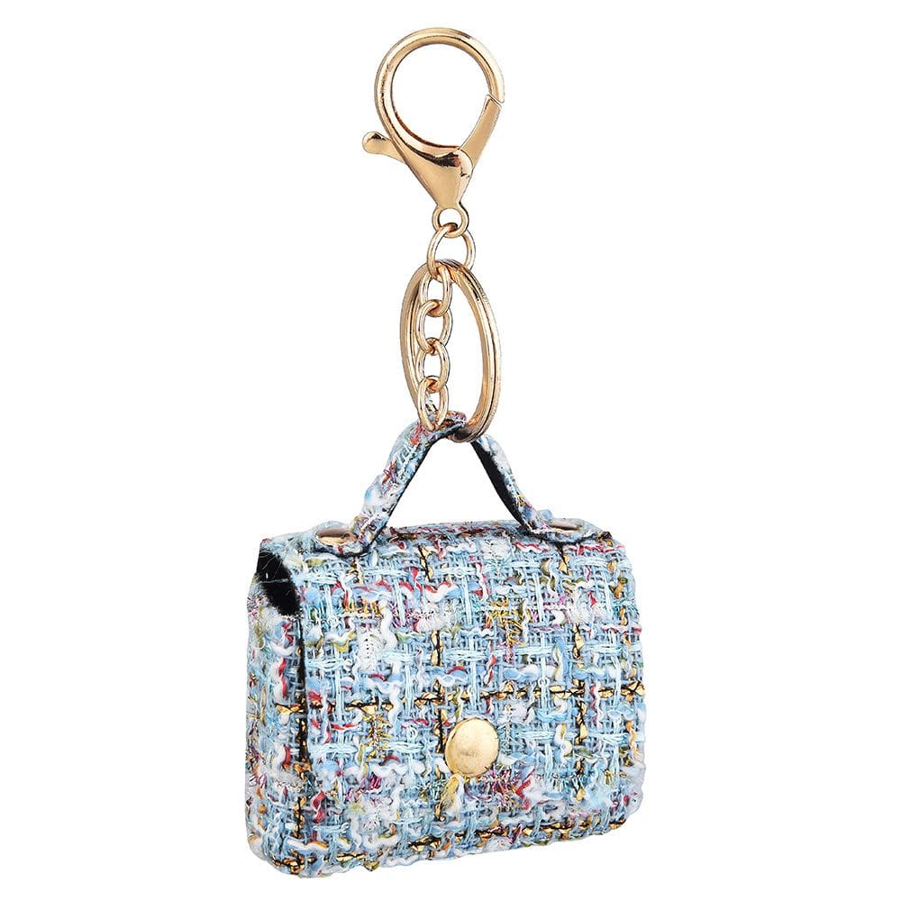 Mini mochila com chaveiro, bolsa de couro elegante