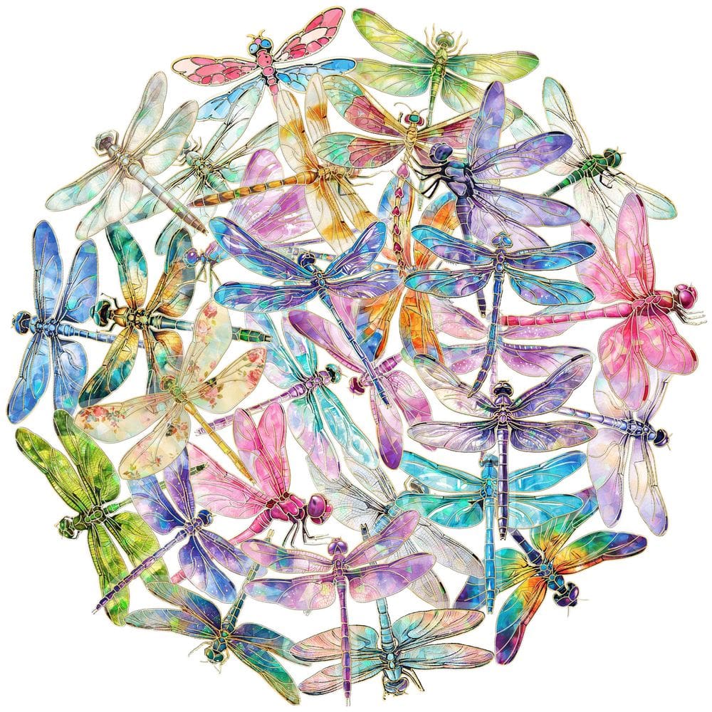 Adesivos holográficos a laser, libélula, vinil impermeável, 30 unidades