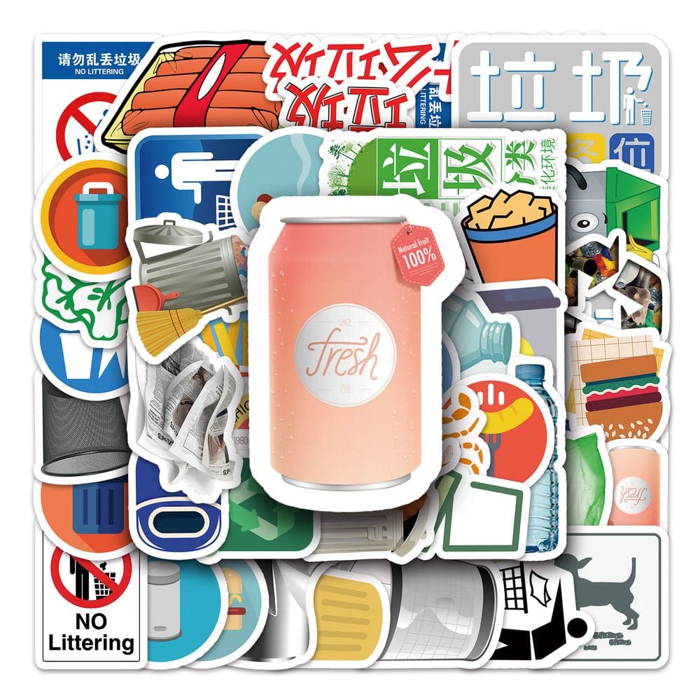 Pacote de adesivos para separação de lixo, classificação de lixo: 54 unidades