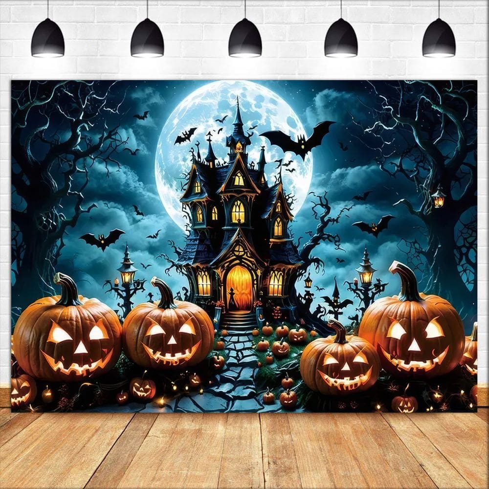 Tapeçaria pendurada na parede Haunted Castle Halloween 150x100cm