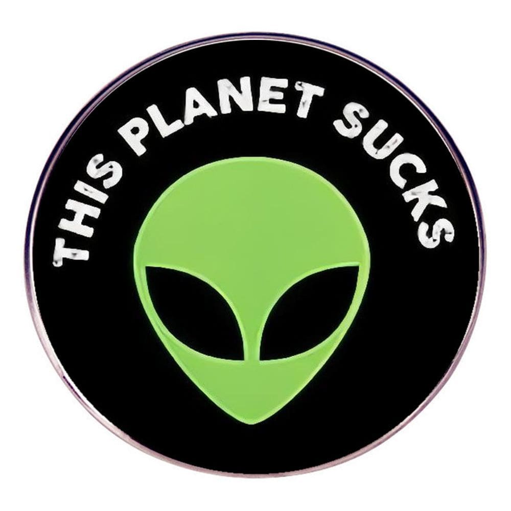 Broche Pins Funny Alien Green UFO Face Cartoon Humor