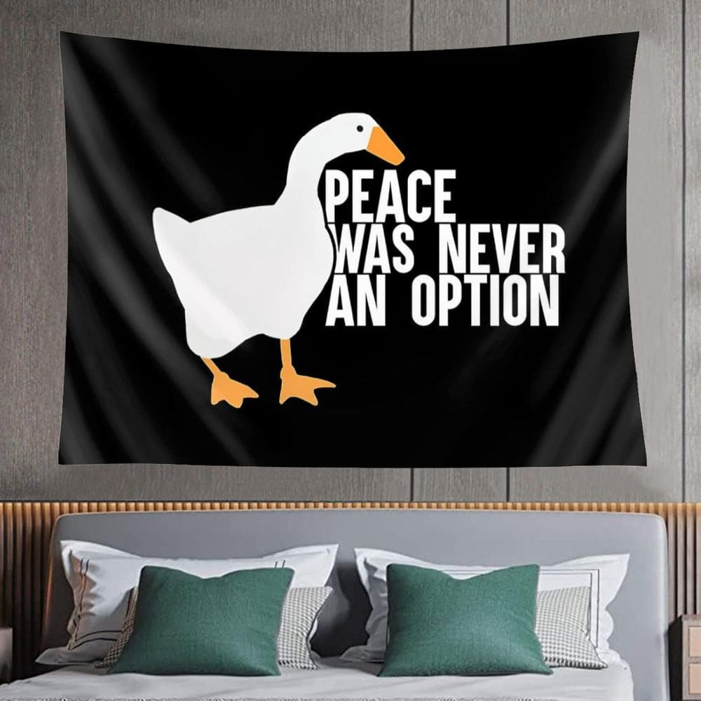 Tapeçaria para pendurar na parede Funny Goose Meme Quote 150x130cm