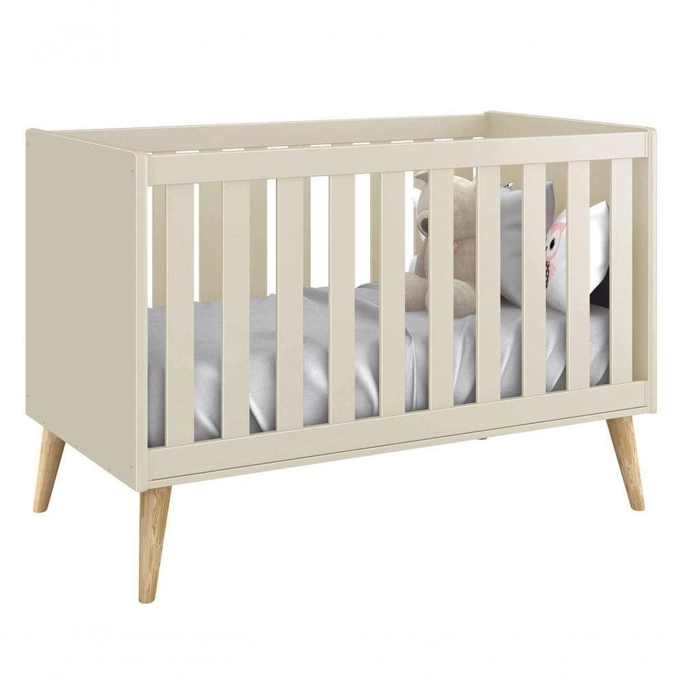 Berço Americano Théo New Areia Fosco Com Natural - Moveisaqui