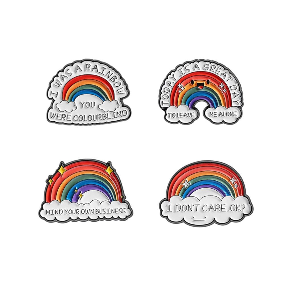 Conjunto de broches Rainbow Cartoon Cloud Alloy x4