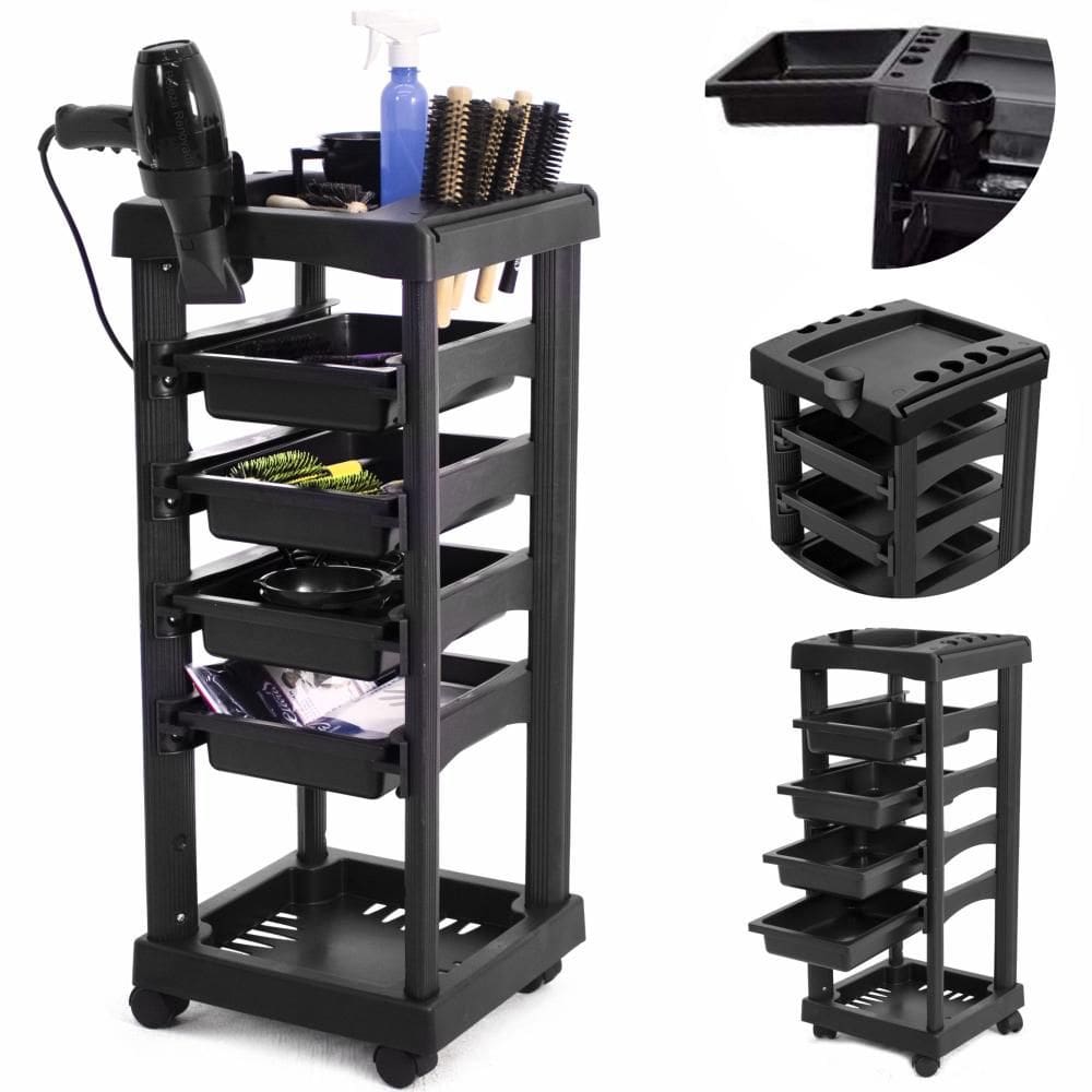Carrinho Auxiliar multiuso organizador 4 gavetas salão de beleza estética manicure