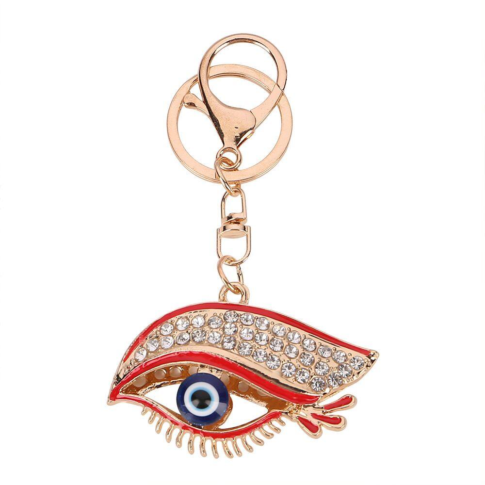 Chaveiro Evil Eye Sparkling vermelho e dourado para mulheres