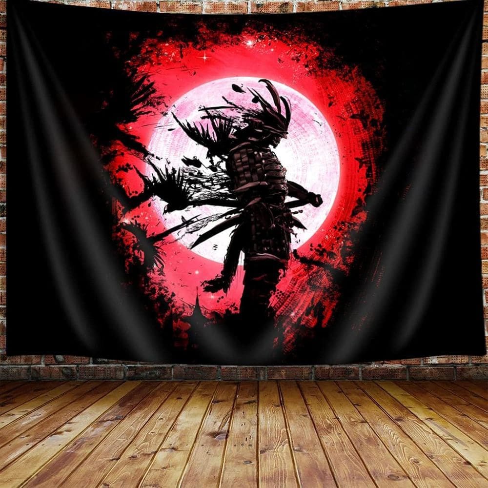 Tapeçaria para pendurar na parede Samurai Japanese Warrior 150x130cm