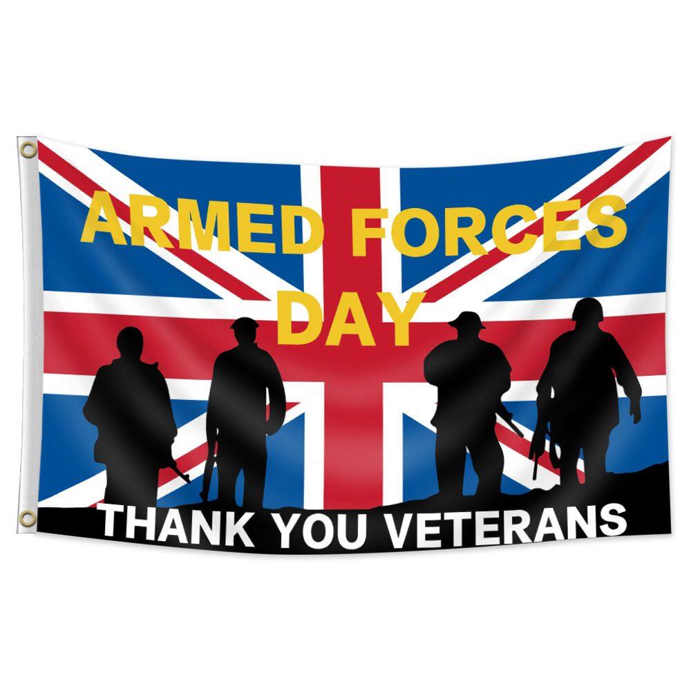 Bandeira: Dia das Forças Armadas, Obrigado, Veteranos, 150x90cm