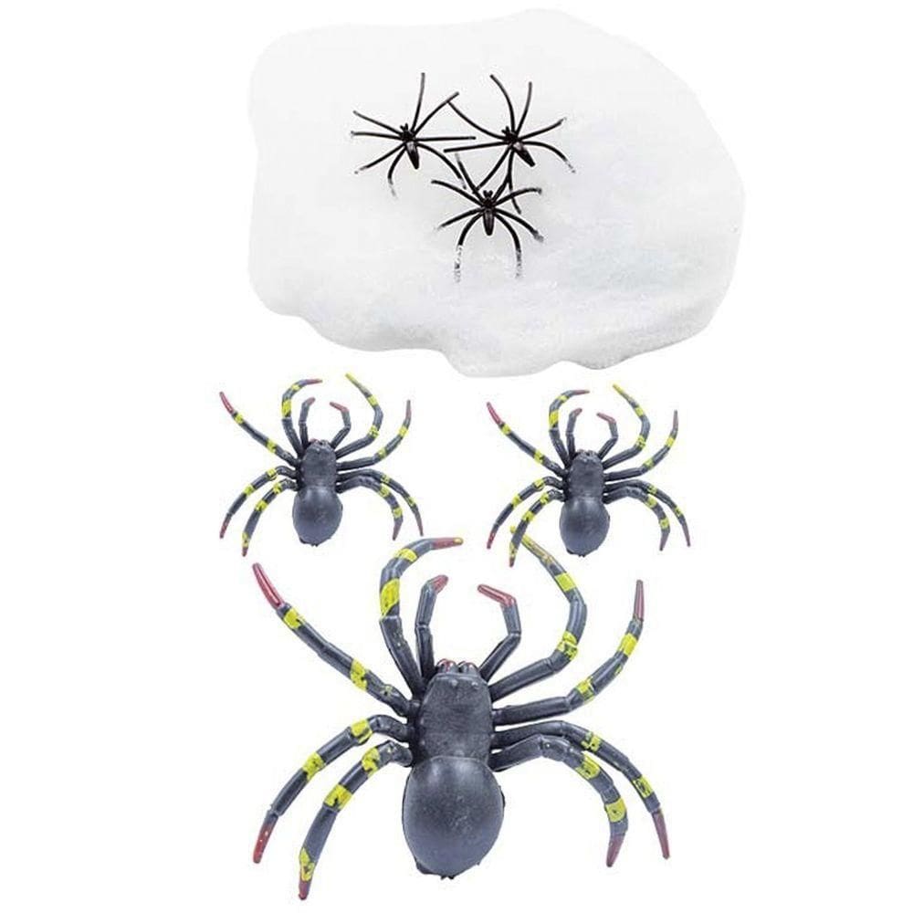 Teia Aranha Hallowen 6 Tarantulas Decoraçao Festa Dia Das Bruxas Pegadinha Susto Terror Horror Horripilante Medo