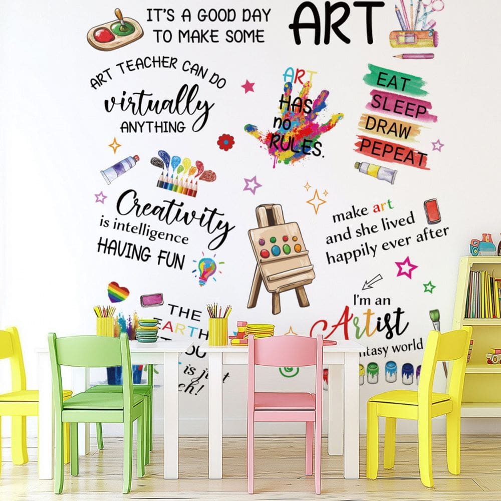 Adesivos de parede Art Creative Watercolor Quotes PVC 28x60cm