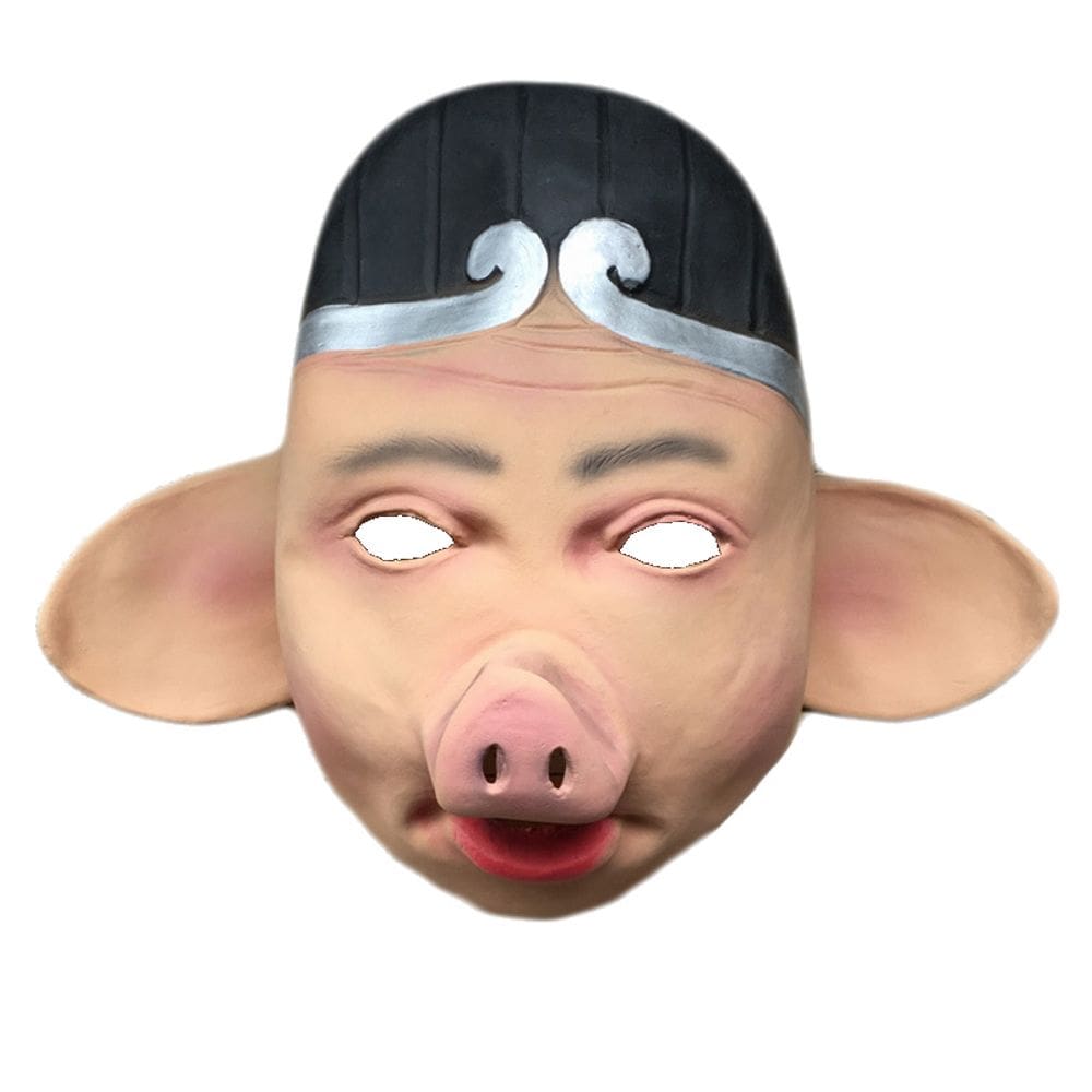 Máscara de cabeça de porco realista com rosto de porco de resina para cosplay de Halloween