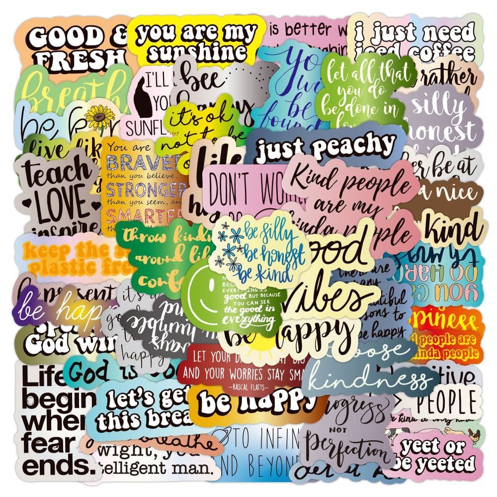 Adesivos Motivational Quote, 50 peças, decalque de vinil Inspirational