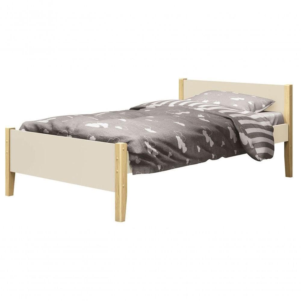 Cama Babá Solteiro Simba Areia Fosco Com Natural - Moveisaqui