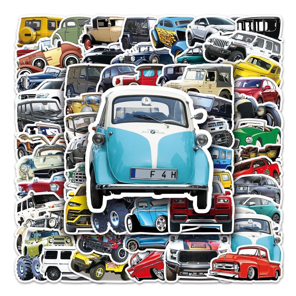 Adesivos para veículos off-road para crianças, vinil, desenho animado, 102 unidades