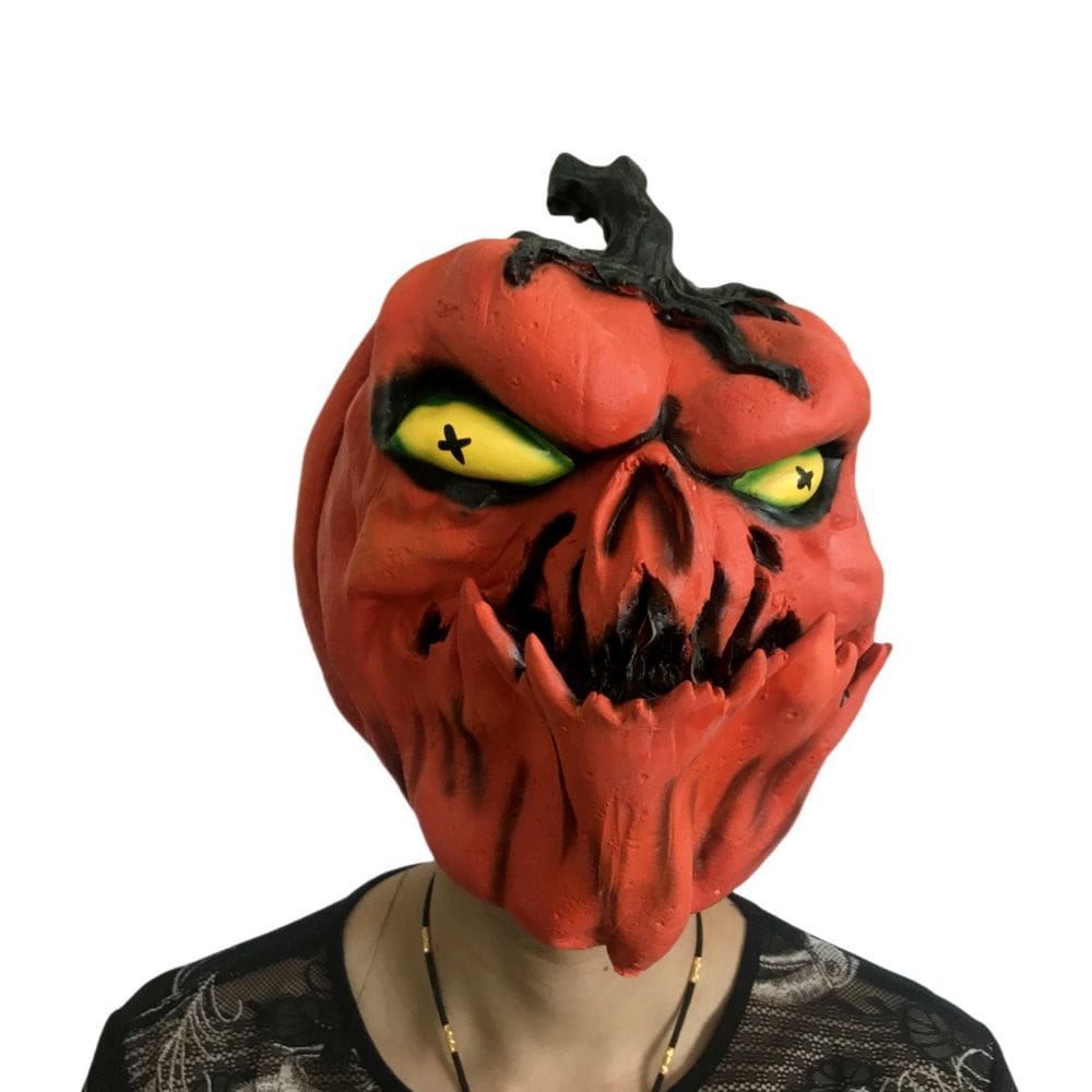 Máscara assustadora de resina de abóbora para rosto inteiro para cosplay de Halloween